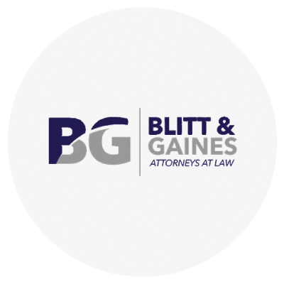 BG Blitt & Gaines Attorneys at Law logo.