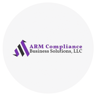 Logo of ARM Compliance Business Solutions, LLC with a stylized purple and black design.