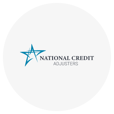 Alt text: "National Credit Adjusters logo with a star design."